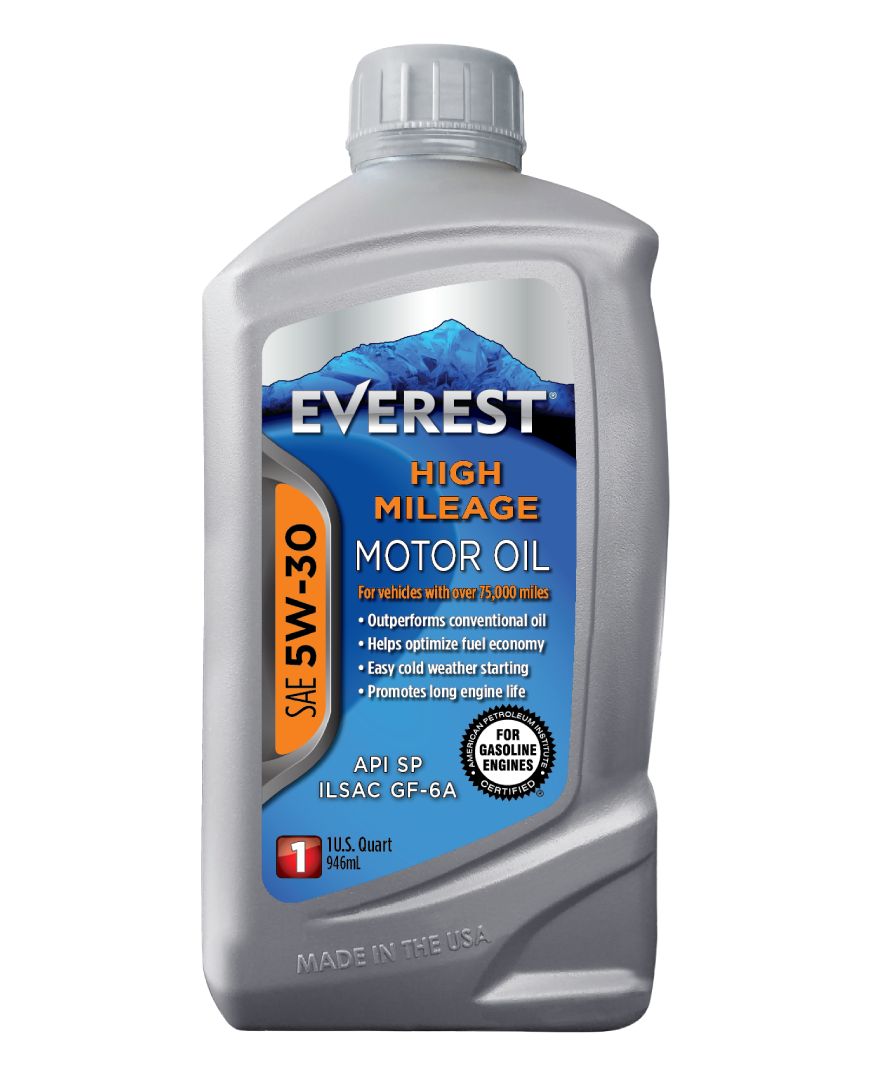 Everest High Mileage SAE 5W-30 Synthetic Blend Motor Oil